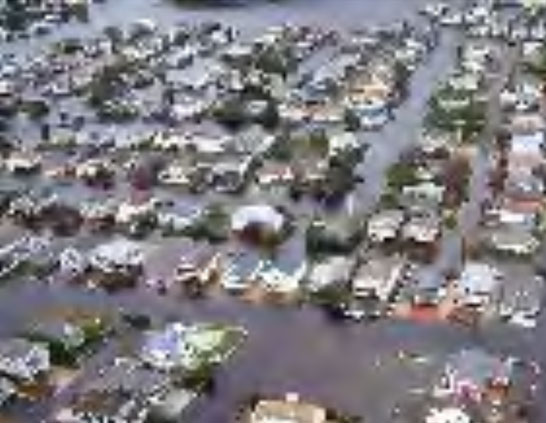 Aerial view of a city under water