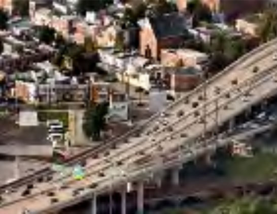 Aerial view of a highway